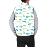 watercolor crocodile pattern Men's Padded Vest
