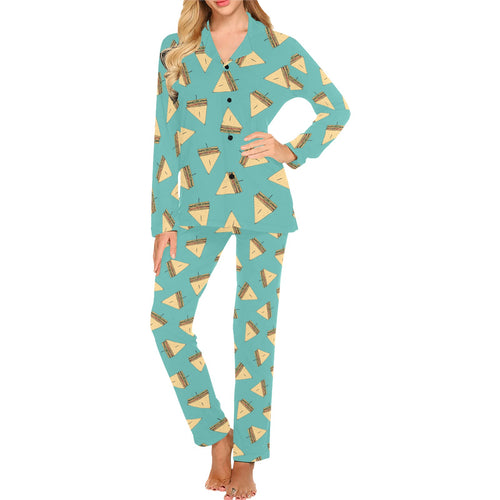 Sandwich Pattern Print Design 03 Women's Long Pajama Set