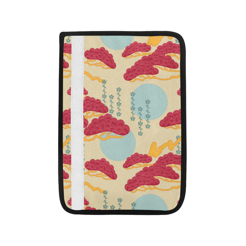 Red Bonsai gray sun japanese pattern Car Seat Belt Cover