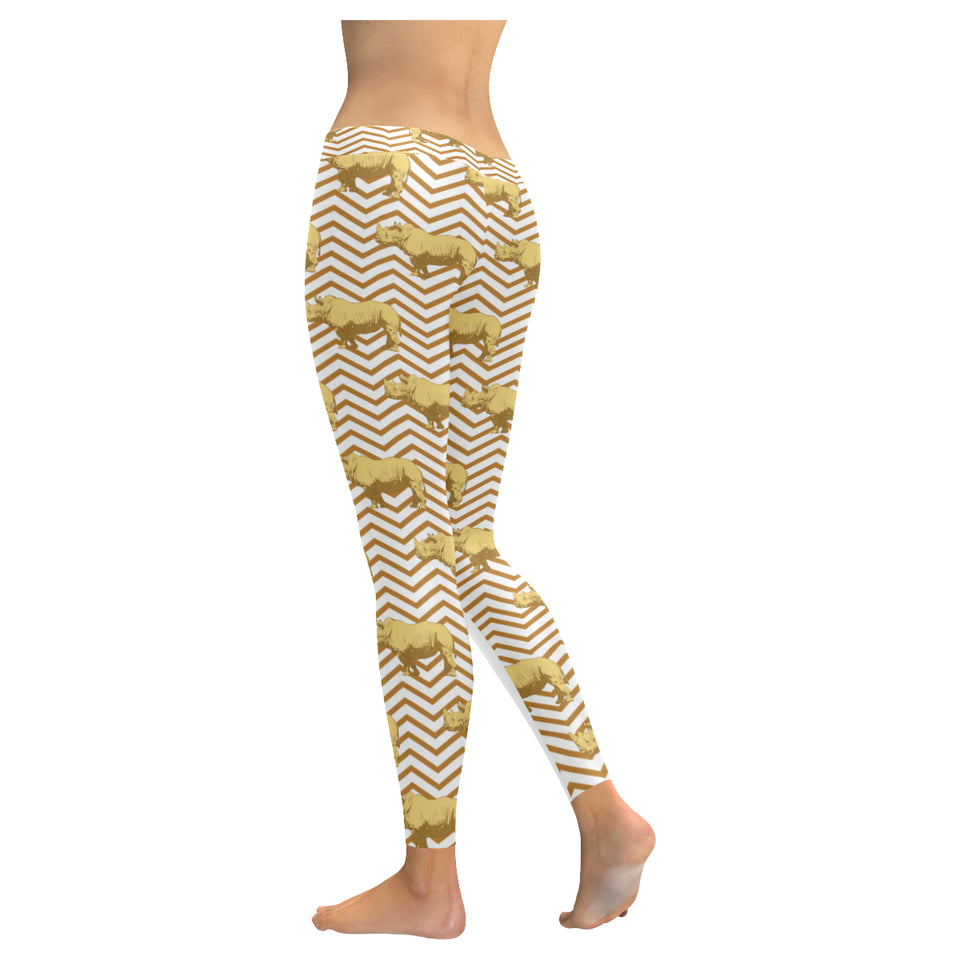 Rhino yellow theme pattern Women's Legging Fulfilled In US