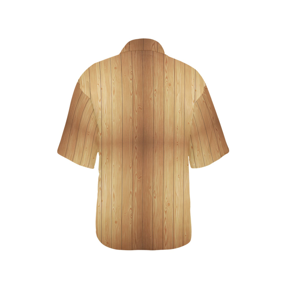 Wood Printed Pattern Print Design 05 Women's All Over Print Hawaiian Shirt
