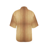 Wood Printed Pattern Print Design 05 Women's All Over Print Hawaiian Shirt