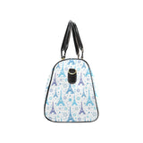 Blue Eiffel Tower Theme Pattern Print Design 01 Travel Bag