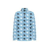 Stingray Pattern Print Design 03 Women's Long Sleeve Polo Shirt