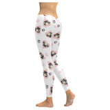 Cute pugs pink heart paw pattern Women's Legging Fulfilled In US