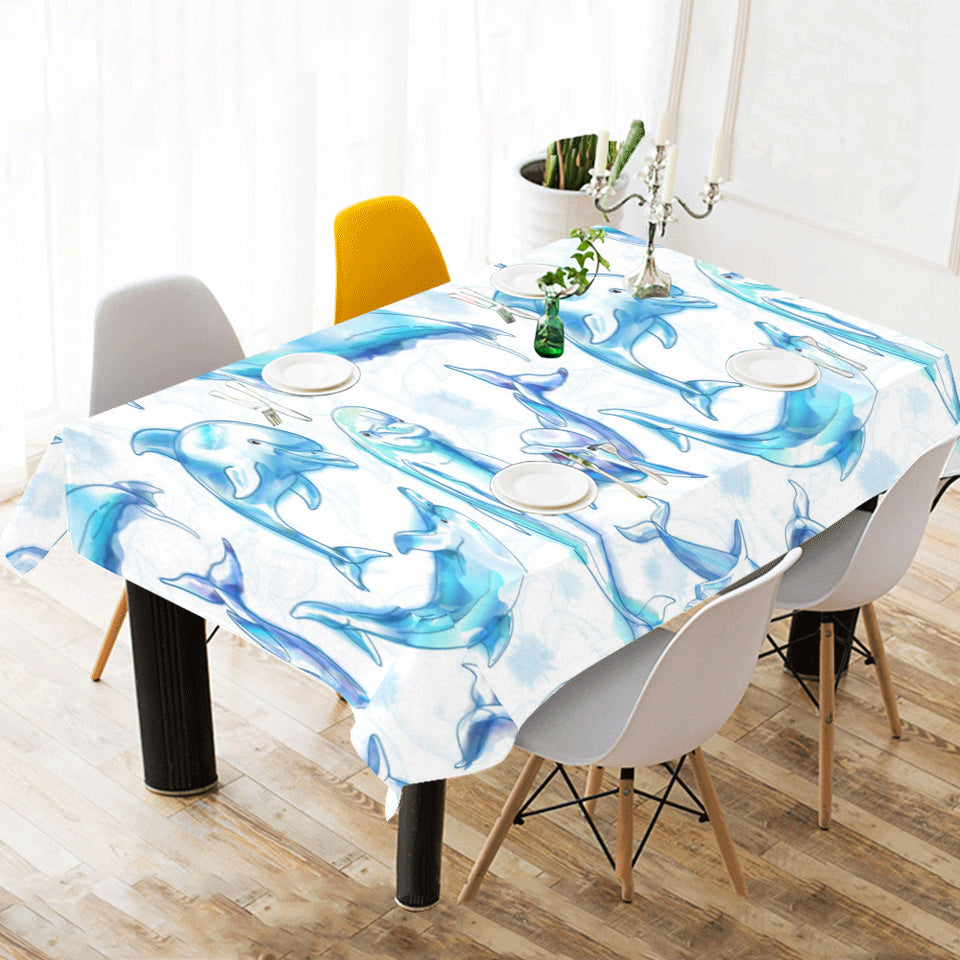 Watercolor dolphin pattern Tablecloth