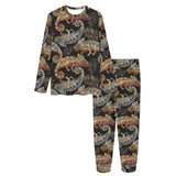 Chameleon lizard tropical leaves palm tree Women's All Over Print Pajama Set