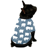 polar bear mother her child pattern All Over Print Pet Dog Round Neck Fuzzy Shirt