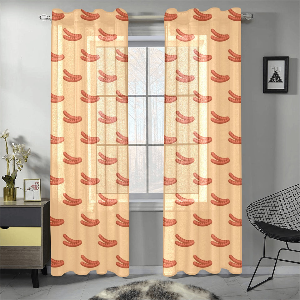 Sausage Pattern Print Design 03 Gauze Curtain