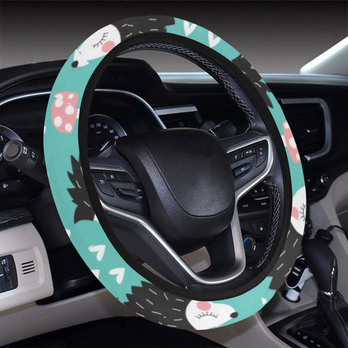 Hedgehog Pattern Print Design 03 Car Steering Wheel Cover