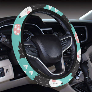 Hedgehog Pattern Print Design 03 Car Steering Wheel Cover