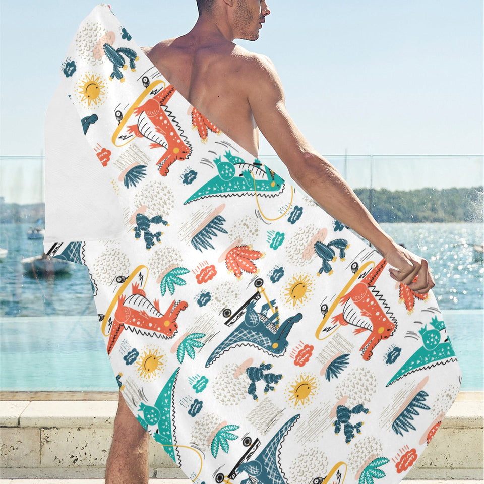 Cute Crocodile Pattern Beach Towel