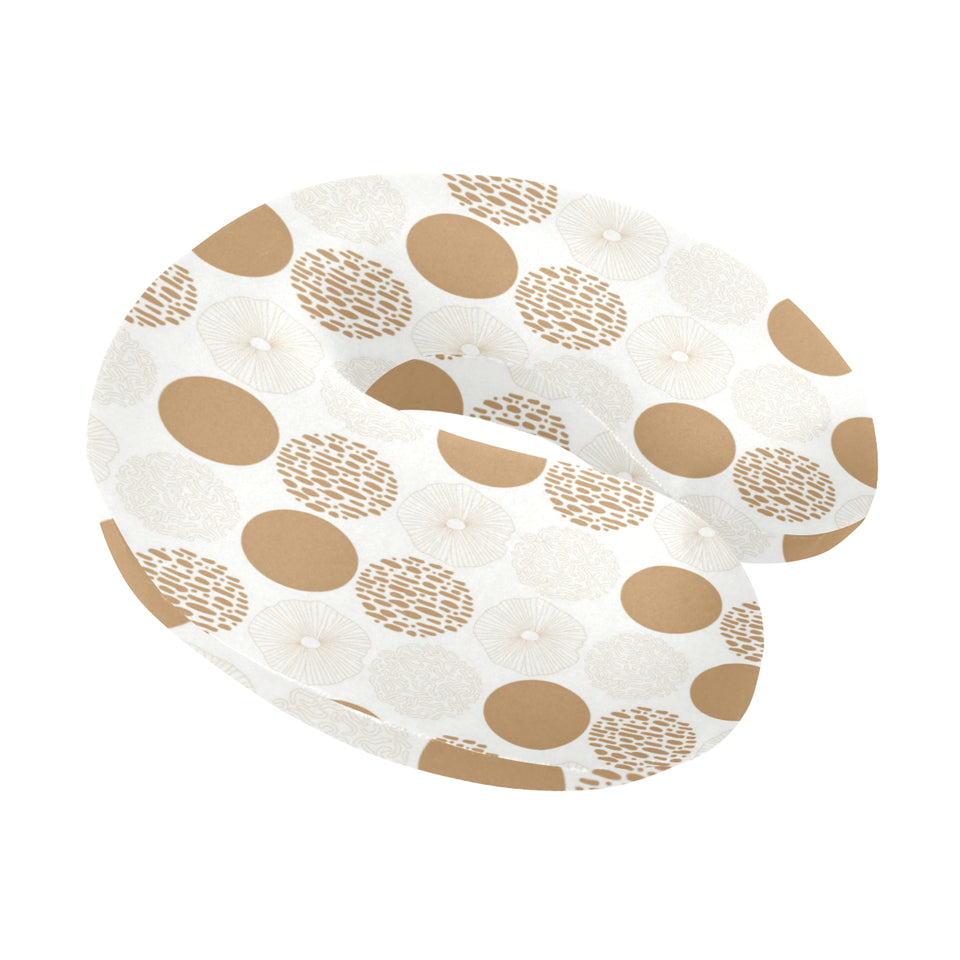 Gold Texture mushroom pattern U-Shaped Travel Neck Pillow
