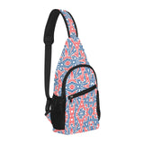 Blue Red Eiffel Tower Pattern Print Design 02 All Over Print Chest Bag