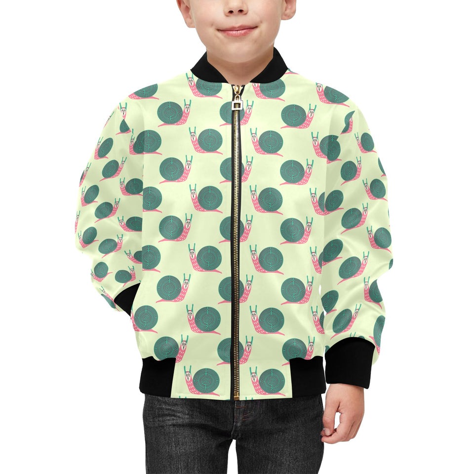 Snail Pattern Print Design 04 Kids' Boys' Girls' Bomber Jacket