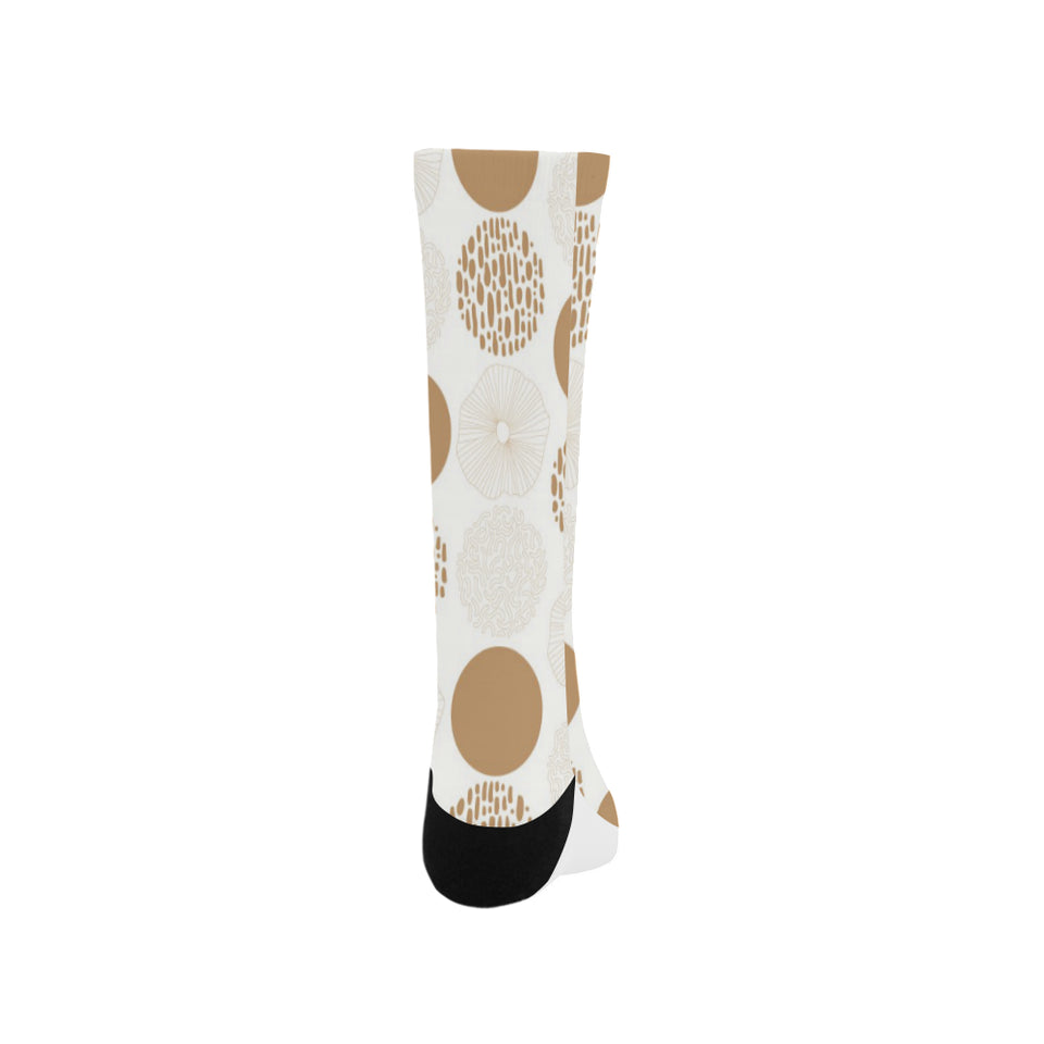 Gold Texture mushroom pattern Crew Socks