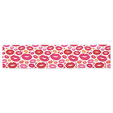 Lips Pattern Print Design 01 Table Runner