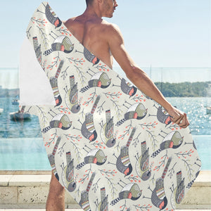 Pigeon Pattern Print Design 04 Beach Towel