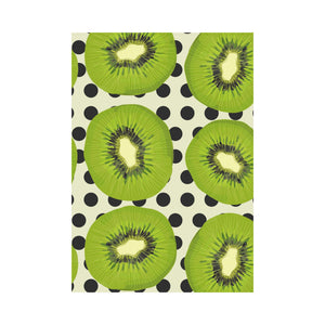 kiwi black dot background House Flag Garden Flag