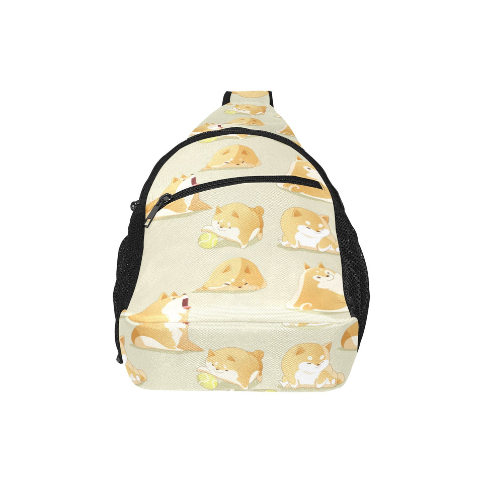 Cute fat shiba inu dog pattern All Over Print Chest Bag