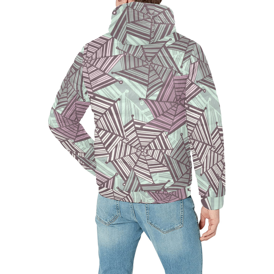 Spider web cobweb design color pattern Men's Padded Hooded Jacket
