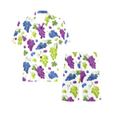 Grape pattern Men's V-Neck Short Pajama Set