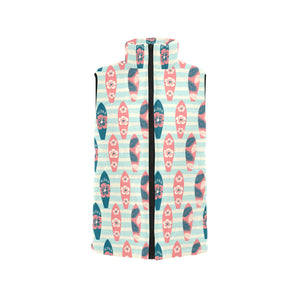 Surfboard Pattern Print Design 02 Women's Padded Vest