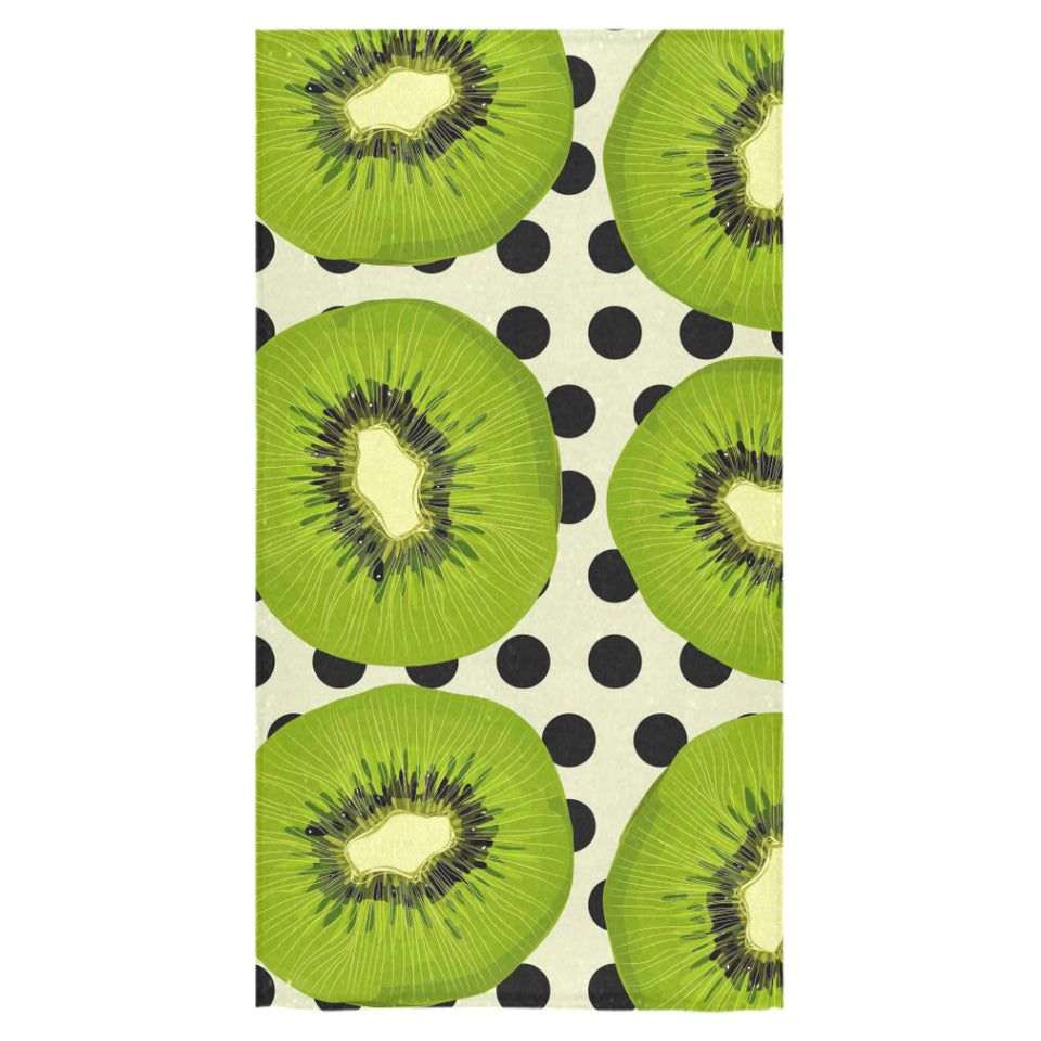 kiwi black dot background Bath Towel