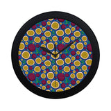 Passion fruit blue background Elegant Black Wall Clock