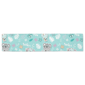 Cute koalas blue background pattern Table Runner