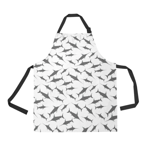 Swordfish Pattern Print Design 04 All Over Print Adjustable Apron