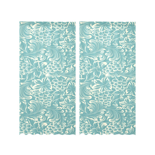 Classic Hand drawn Grape pattern Gauze Curtain