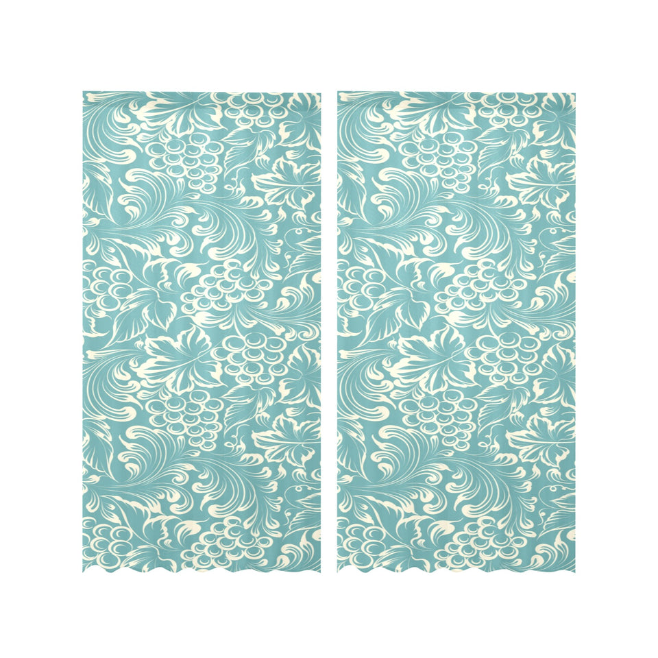 Classic Hand drawn Grape pattern Gauze Curtain
