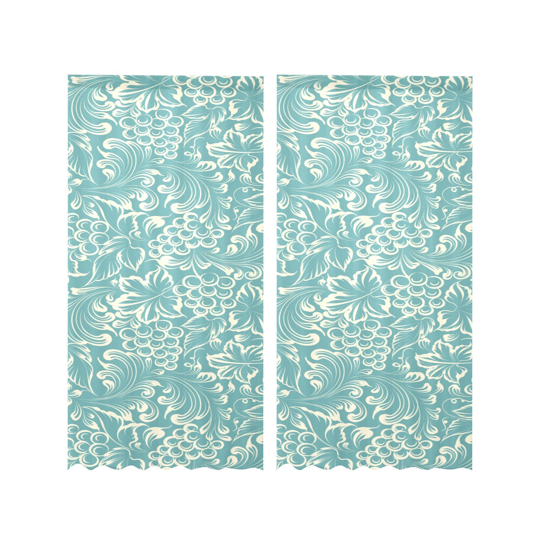 Classic Hand drawn Grape pattern Gauze Curtain