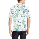 Crocodile diver pattern Men's All Over Print Polo Shirt