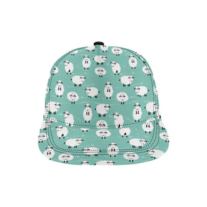 Cute sheep green background All Over Print Snapback Cap