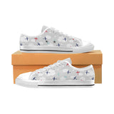 Airplane cloud grey background Men's Low Top Shoes White