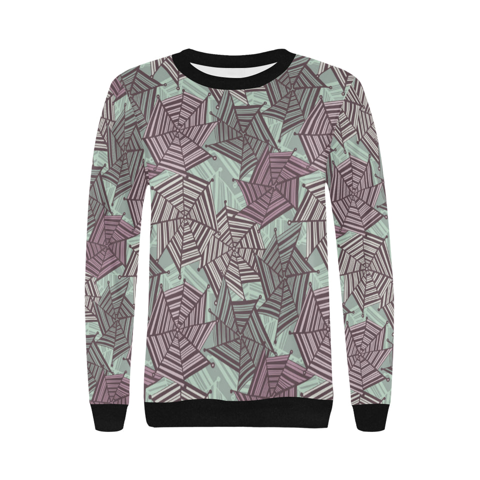 Spider web cobweb design color pattern Women's Crew Neck Sweatshirt