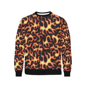 Fire flame dark pattern Men's Crew Neck Sweatshirt