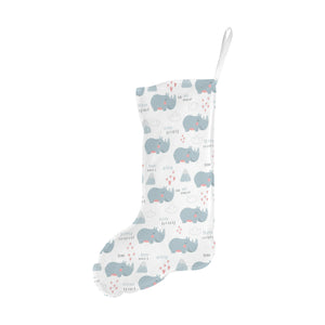cute rhino heart pattern Christmas Stocking