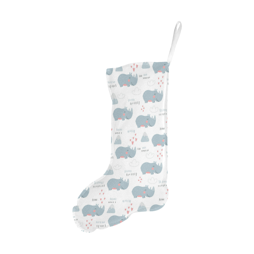cute rhino heart pattern Christmas Stocking