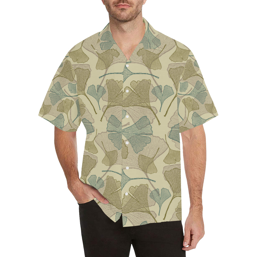 Ginkgo leaves design pattern Men's All Over Print Hawaiian Shirt