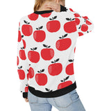 red apples white background Women's Crew Neck Sweatshirt