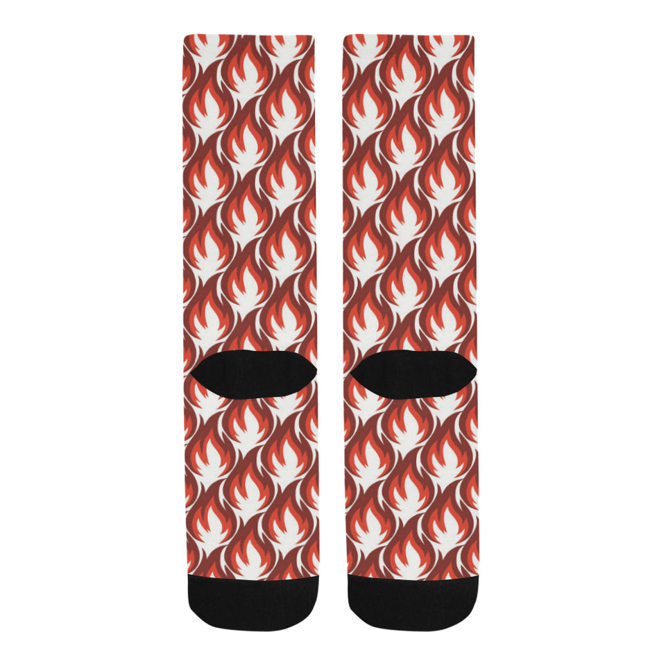 Fire flame symbol design pattern Crew Socks