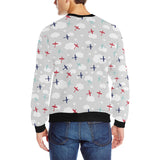 Airplane cloud grey background Men's Crew Neck Sweatshirt