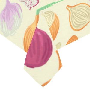 Onion garlic white red pattern Tablecloth