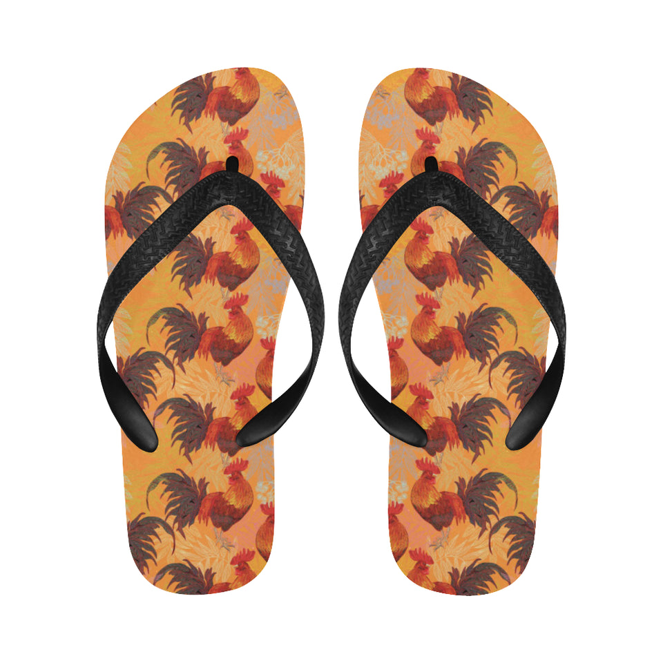 red rooster chicken cock pattern Unisex Flip Flops