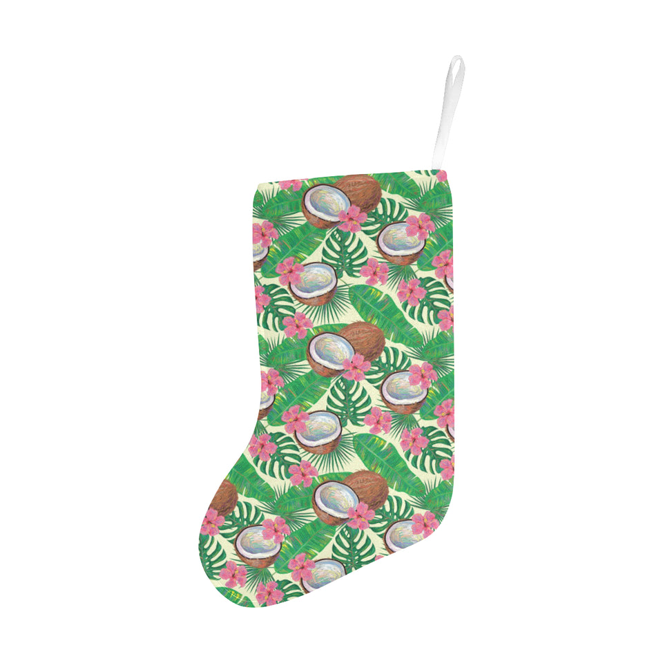 Coconut Pattern Print Design 01 Christmas Stocking