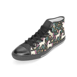 Unicorns forest background Women's High Top Canvas Shoes Black