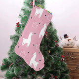 Llama Alpaca pink background Christmas Stocking